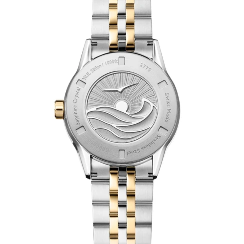 Мъжки ръчен часовник с автоматичен механизъм - корпус от Стомана и керамика - Стоманена верижка - цвят Син Злато