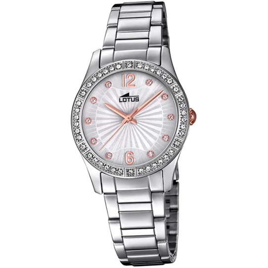 Дамски ръчен часовник с кварцов механизъм - корпус от Стомана - Стоманена верижка - цвят Бял Сив