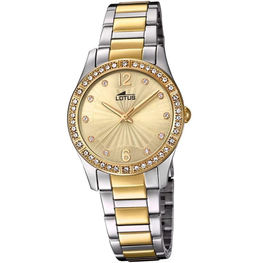 Дамски ръчен часовник с кварцов механизъм - корпус от Стомана - Стоманена верижка - цвят Злато Злато