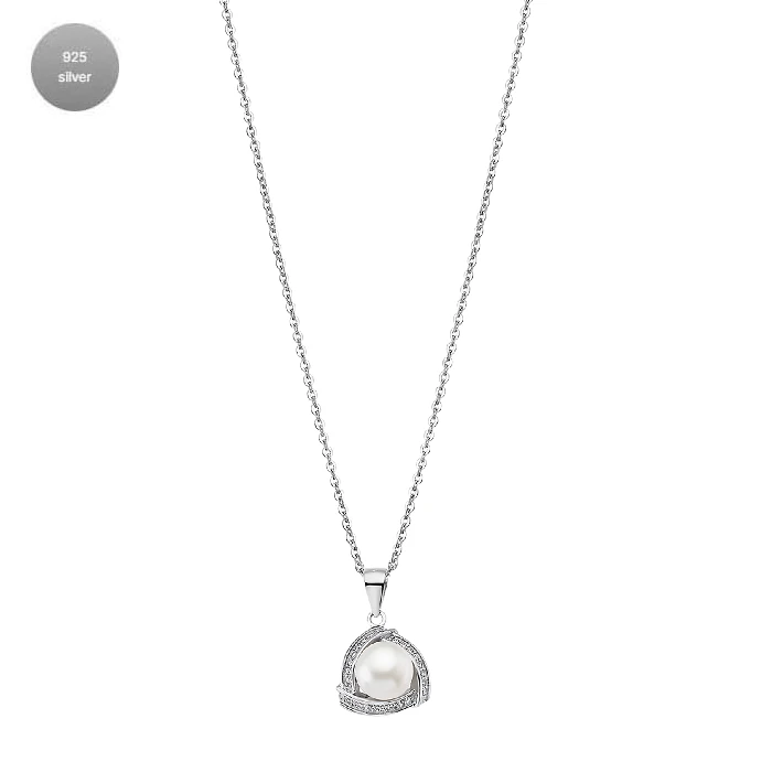 Дамски колие от 925 Сребро - с форма - - Сив