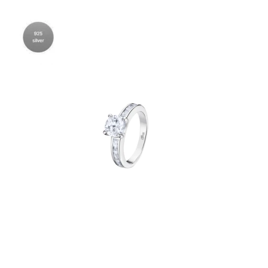 Дамски пръстен от 925 Сребро - с форма Други - Цирконий - Сив