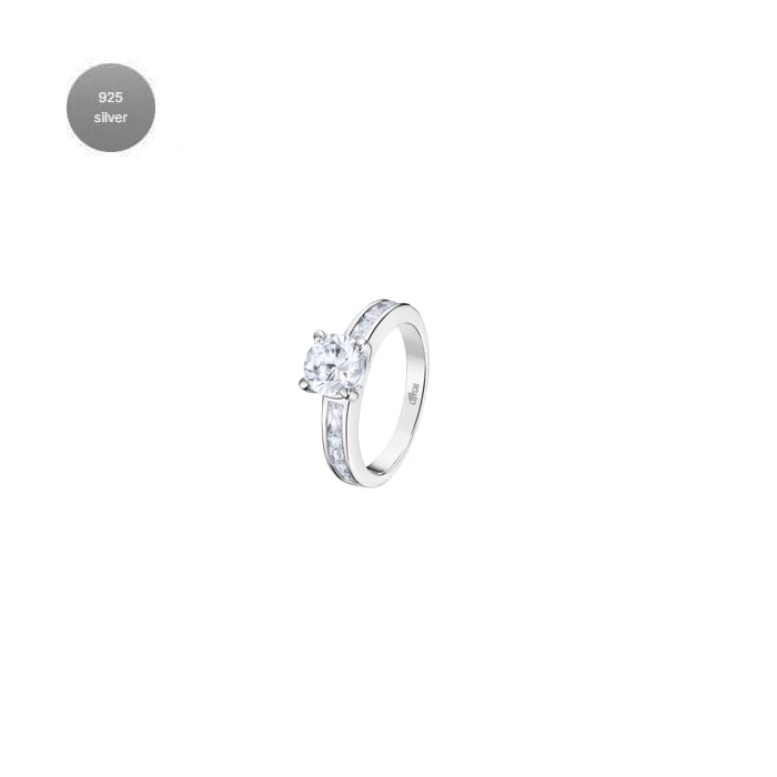 Дамски пръстен от 925 Сребро - с форма Други - Цирконий - Сив