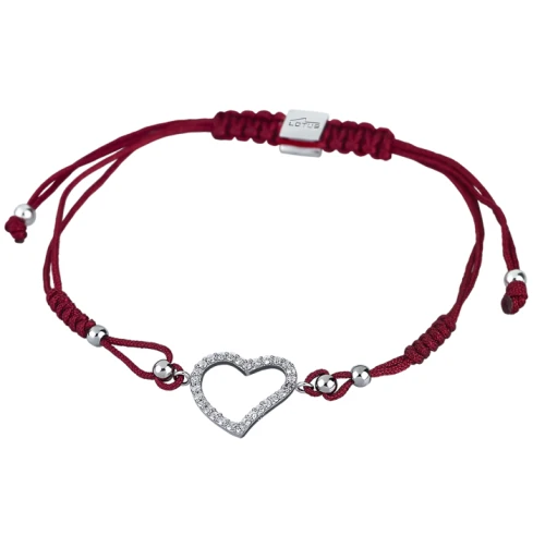 Дамски гривна от 925 Сребро - с форма Сърце - - Сив