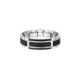 Мъжки гривна от 316l Медицинска стомана - с форма - Шпинел - Черен