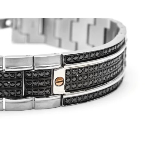 Мъжки гривна от 316l Медицинска стомана - с форма - Шпинел - Черен