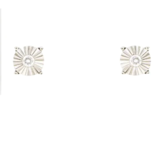 Дамски обеци от 18K Злато Бяло - с форма