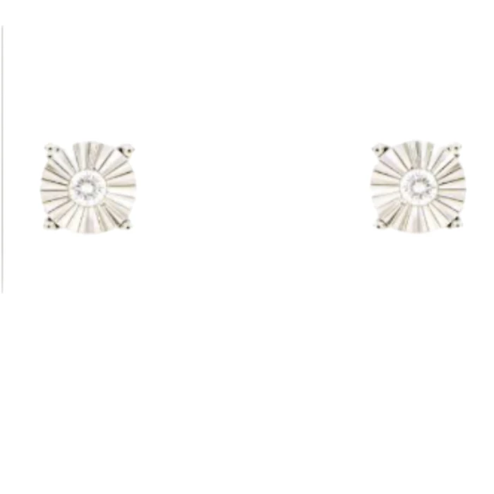 Дамски обеци от 18K Злато Бяло - с форма