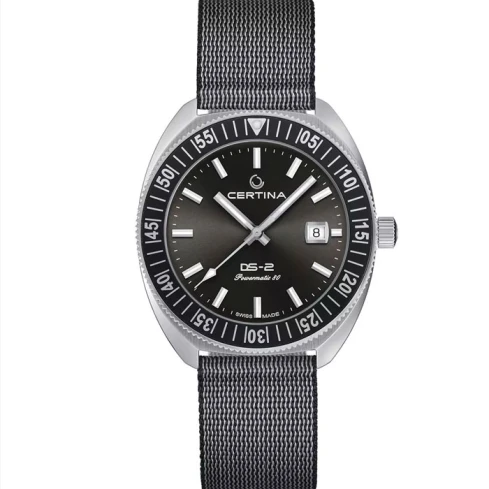 Мъжки ръчен часовник с автоматичен механизъм - корпус от Стомана и алуминий - Стоманена верижка - цвят Черен Сив