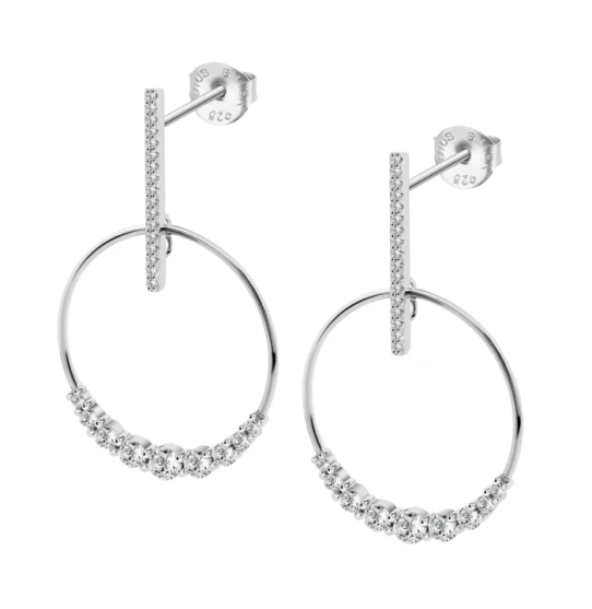 Дамски от 925 Сребро - с форма - - Сив