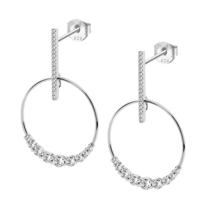 Дамски от 925 Сребро - с форма - - Сив