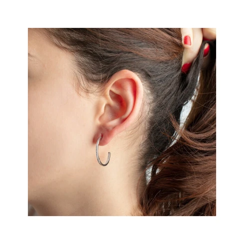 Дамски обеци от 925 Сребро - с форма - - Сив