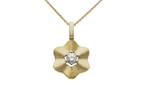Дамски висулка от 14K Злато Жълто - с форма - Цирконий
