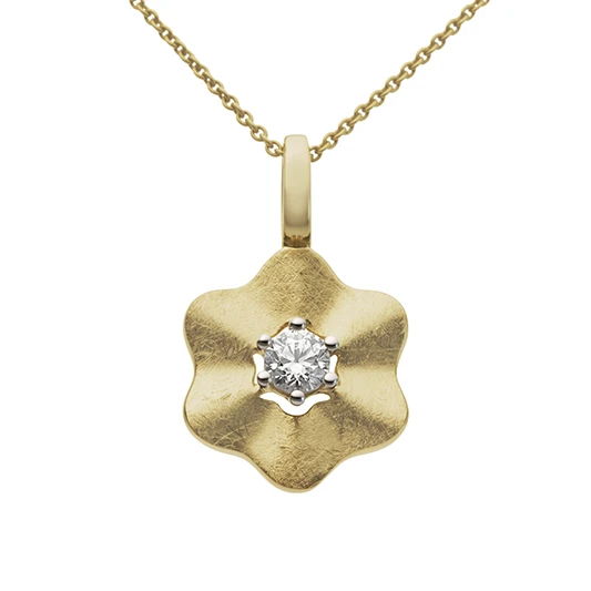 Дамски висулка от 14K Злато Жълто - с форма - Цирконий