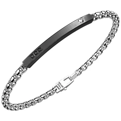 Мъжки гривна от 316l Медицинска стомана - с форма - Шпинел - Черно PVD покритие