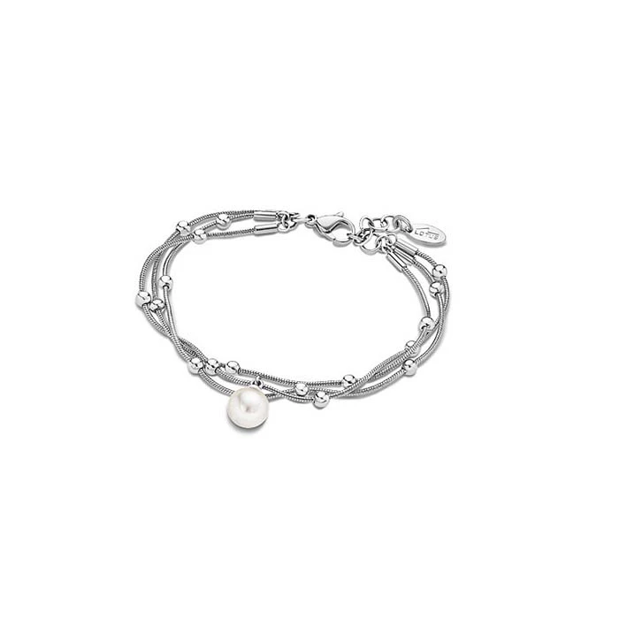 Дамски гривна от 316l Медицинска стомана - с форма Други - Перла - Бял