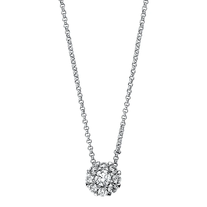 Дамски колие от 14K Злато Бяло - с форма - Диаманти