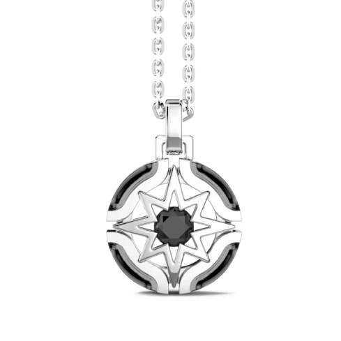 Мъжки колие от 925 Сребро - с форма Роза на ветровете