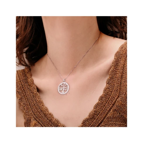 Дамски колие от 925 Сребро - с форма - - Сив