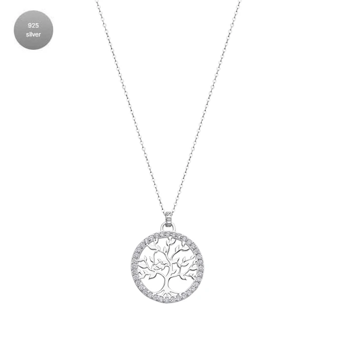 Дамски колие от 925 Сребро - с форма - - Сив