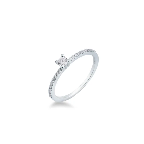 Дамски пръстен от 18K Злато Бяло - с форма - Диаманти