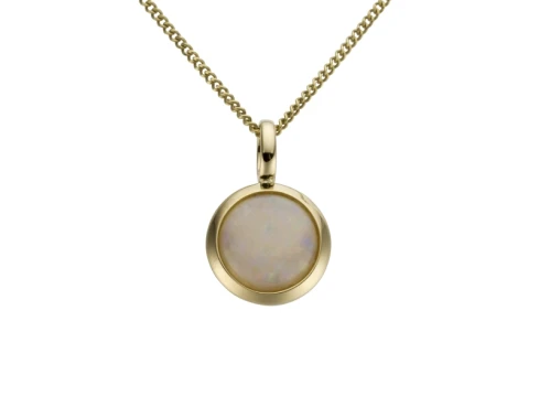 Дамски висулка от 14K Злато Жълто - с форма - Опал