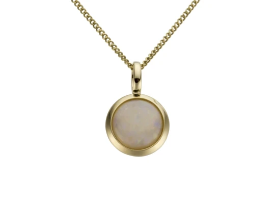 Дамски висулка от 14K Злато Жълто - с форма - Опал