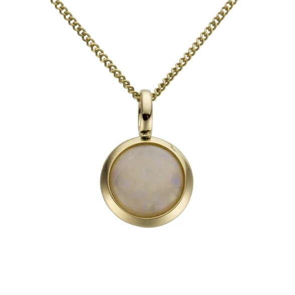 Дамски висулка от 14K Злато Жълто - с форма - Опал