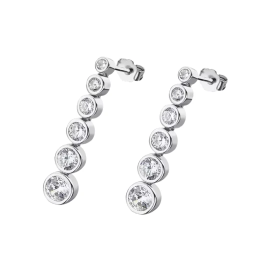 Дамски обеци от 925 Сребро - с форма Капка - Цирконий - сребро 925ML