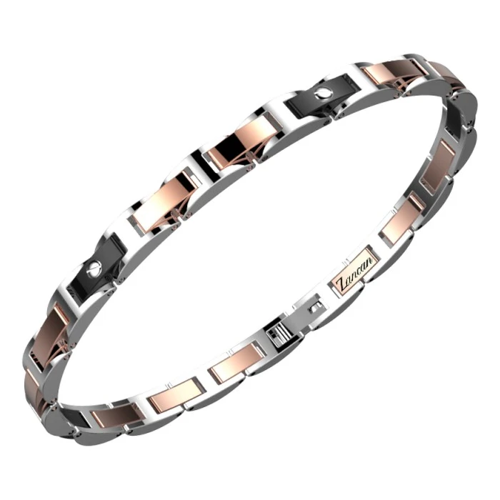 Мъжки гривна от 316l Медицинска стомана - с форма - - Стомана с розова позлата