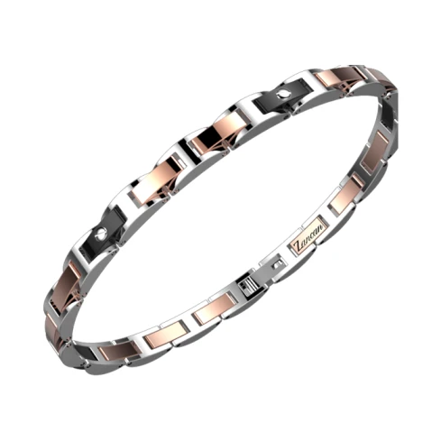 Мъжки гривна от 316l Медицинска стомана - с форма - - Стомана с розова позлата