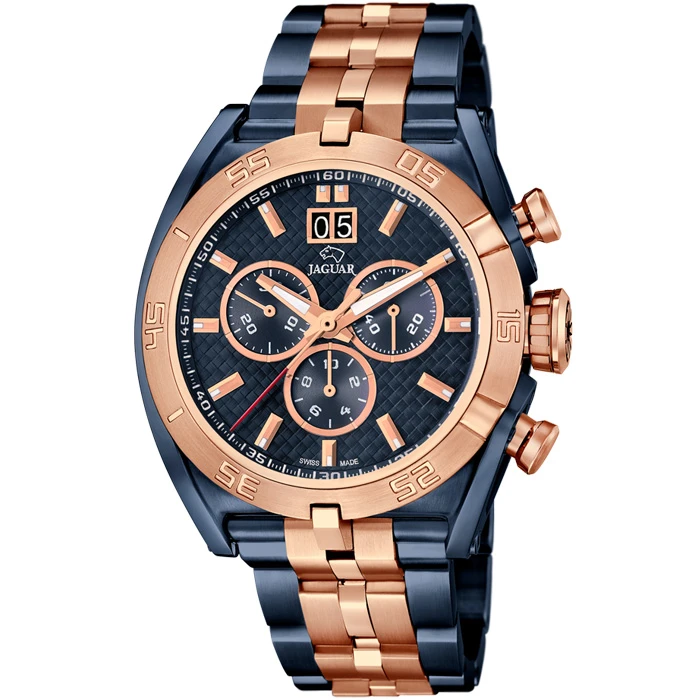 Мъжки ръчен часовник с кварцов механизъм - корпус от Стомана - Стоманена верижка - цвят Син Син