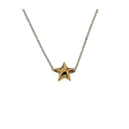 Дамски колие от 14K Злато Бяло и Розово - с форма Звезда
