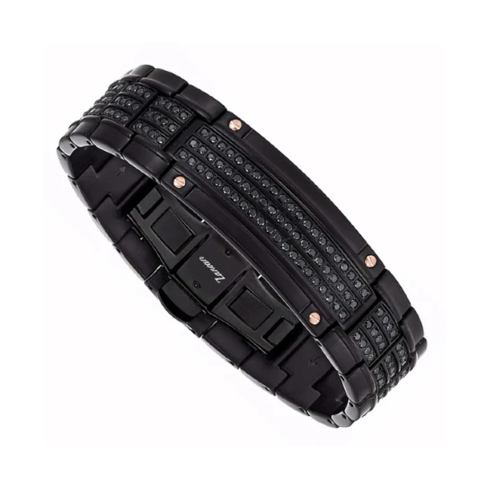 Мъжки гривна от 316l Медицинска стомана - с форма - - Черен