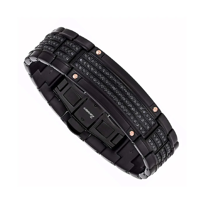 Мъжки гривна от 316l Медицинска стомана - с форма - - Черен