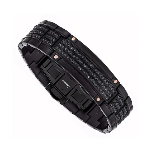 Мъжки гривна от 316l Медицинска стомана - с форма - - Черен