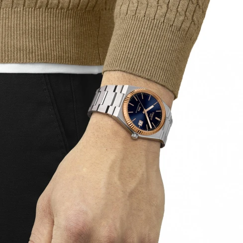 Мъжки ръчен часовник с автоматичен механизъм - корпус от Стомана - Стоманена верижка - цвят Сив Сив