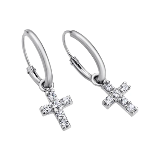 Дамски обеци от 925 Сребро - с форма - - Сив