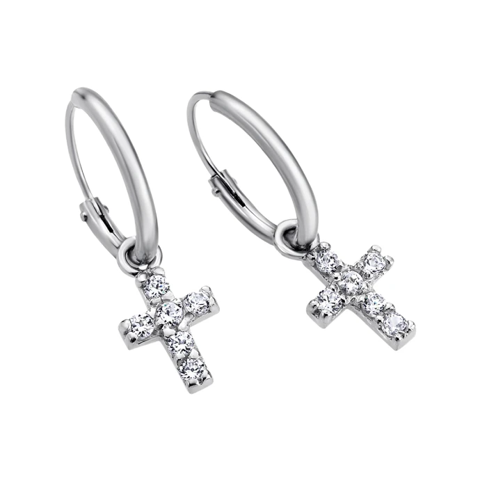 Дамски обеци от 925 Сребро - с форма - - Сив