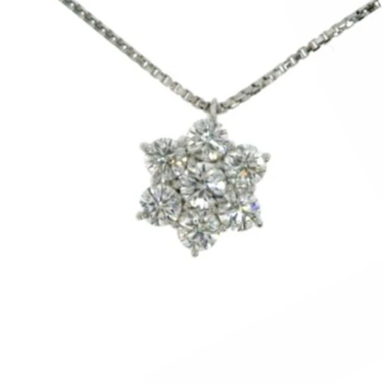 Дамски колие от 18K Злато Бяло - с форма - Диаманти