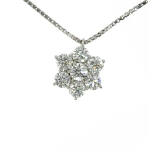 Дамски колие от 18K Злато Бяло - с форма - Диаманти