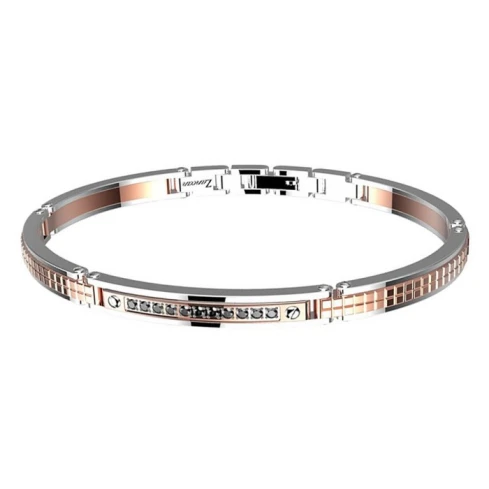 Мъжки гривна от 316l Медицинска стомана - с форма - Шпинел - Розово злато