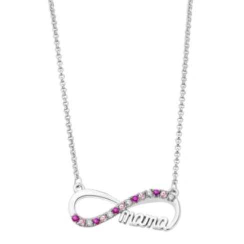 Дамски колие от 925 Сребро - с форма Майка - Цирконий - Полиран завършек