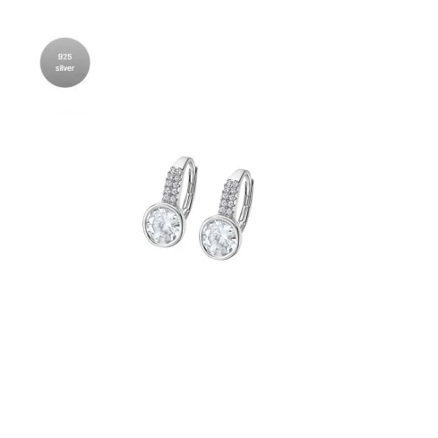 Дамски обеци от 925 Сребро - с форма Други - Цирконий - Сив