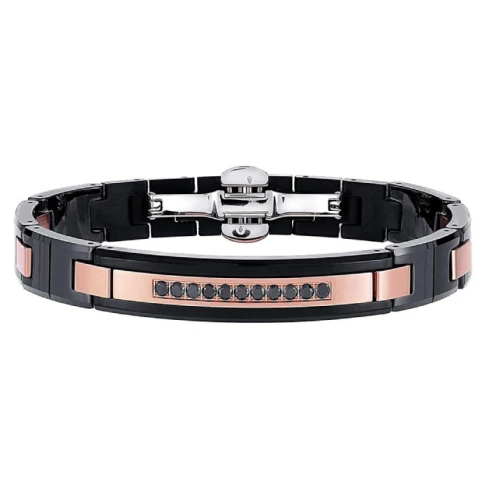 Мъжки гривна от 316l Медицинска стомана - с форма - Шпинел - Черен