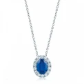 Дамски колие от 18K Злато Бяло - с форма - Сапфир Диаманти