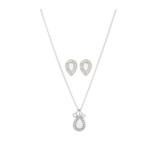 Дамски обеци от - с форма - - Сив / Кристали