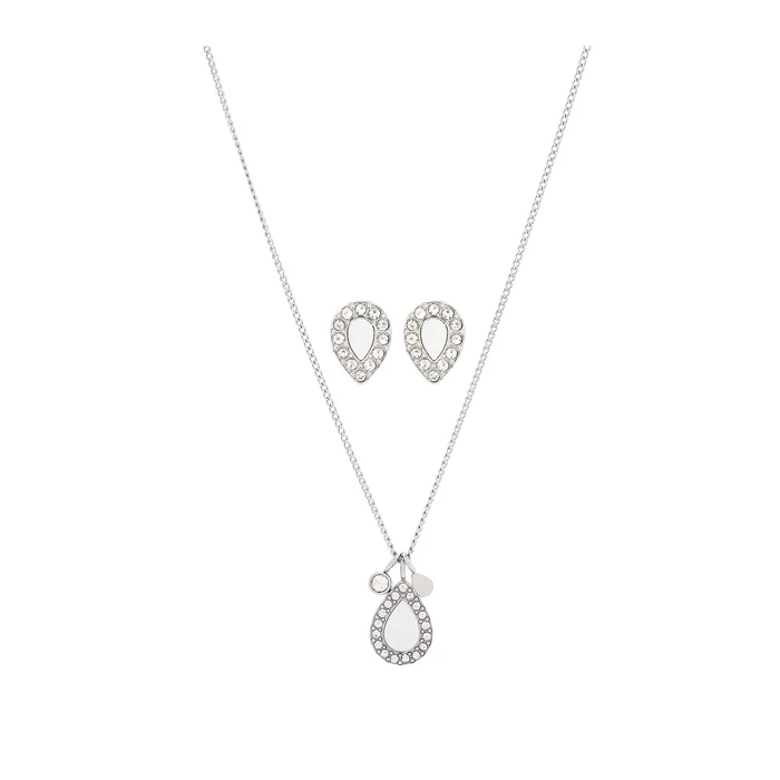 Дамски обеци от - с форма - - Сив / Кристали