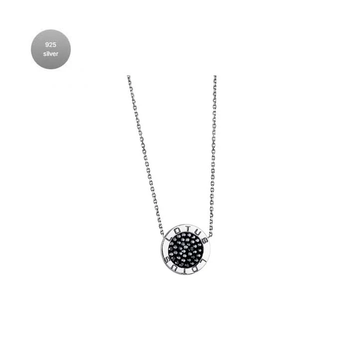 Дамски колие от 925 Сребро - с форма Инициали - - Черен