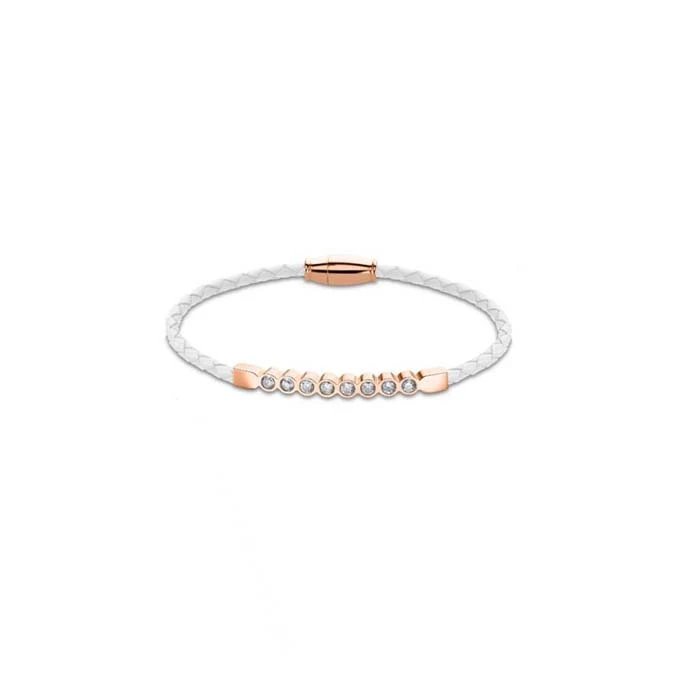 Дамски гривна от 316l Медицинска стомана - с форма Други - Кристали - PVD покритие от 18К розово злато