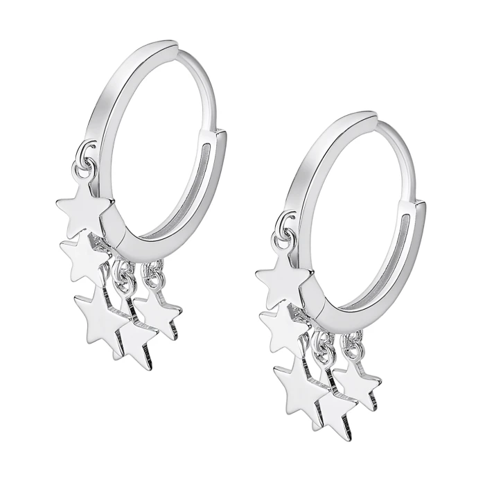 Дамски обеци от 925 Сребро - с форма - - Сив